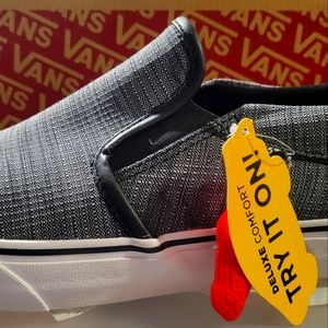 Vans size 13 men's Asher Deluxe Grey Black